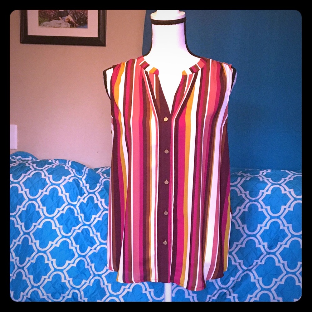 Apt.9 pintuck button front tank